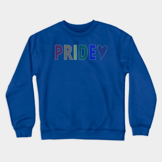 LBGT Ally Pride Rainbow Heart LBGTQ text in text graphic Crewneck Sweatshirt by Surfer Dave Designs